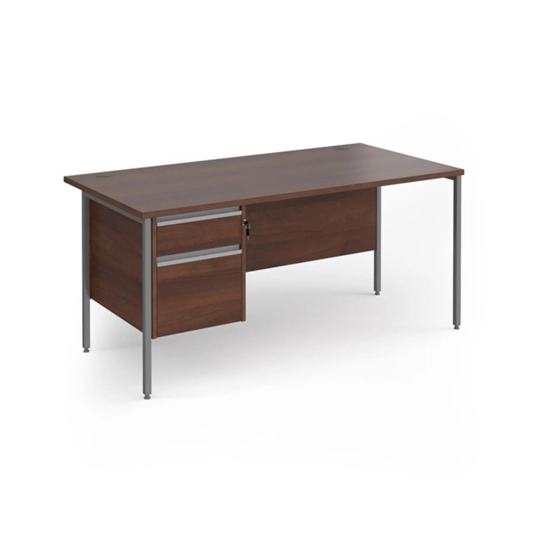 Dams contract 25 h frame desk with drawers walnut
