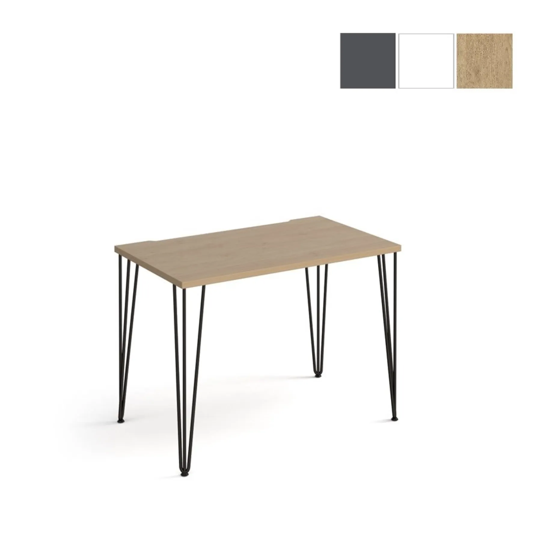 LOF Direct Dams Tikal Hairpin Home Office Desk Oak Top TK610 Oak white and grey finishes