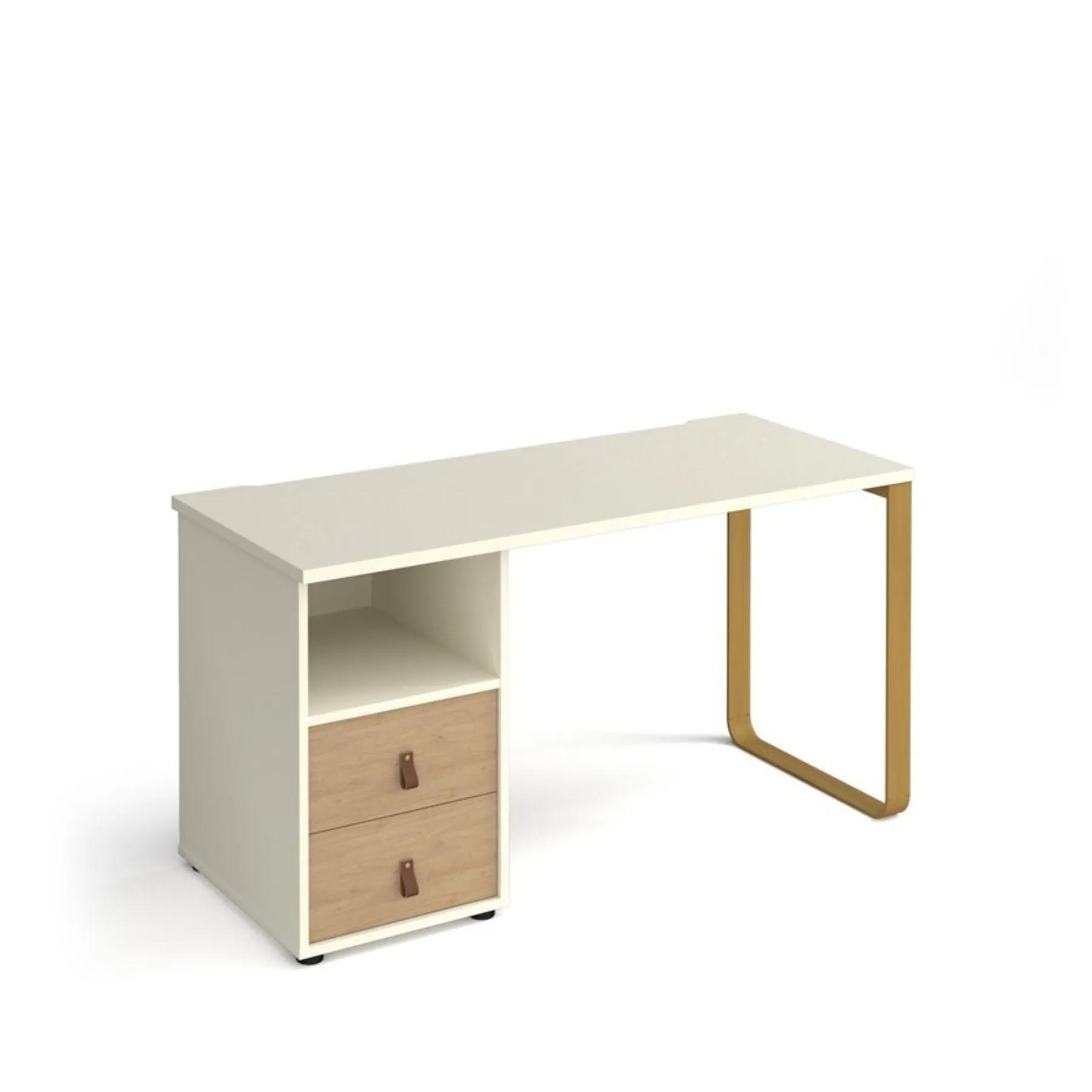 LOF dams Cairo desk White frame and OAK drawers 13747