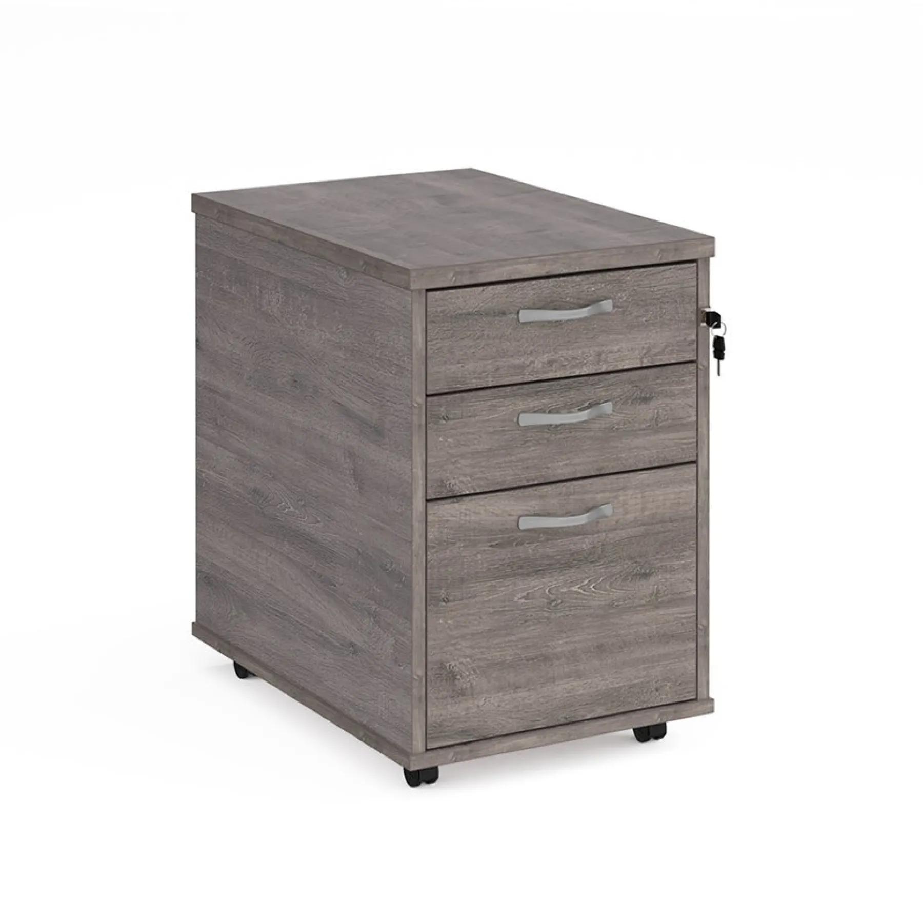 LOF Dams 3 drawer TALL mobile pedestal GREY OAK 10403 TMP