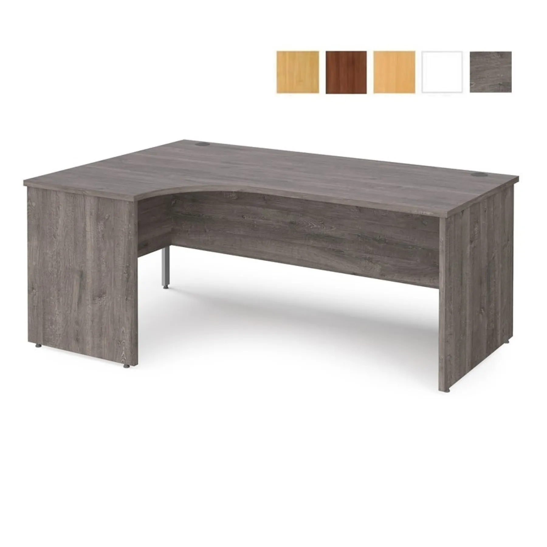 LOF Dams Maestro 25 Panel end leg ergo desk GREY OAK 1800mm 7282 finishes