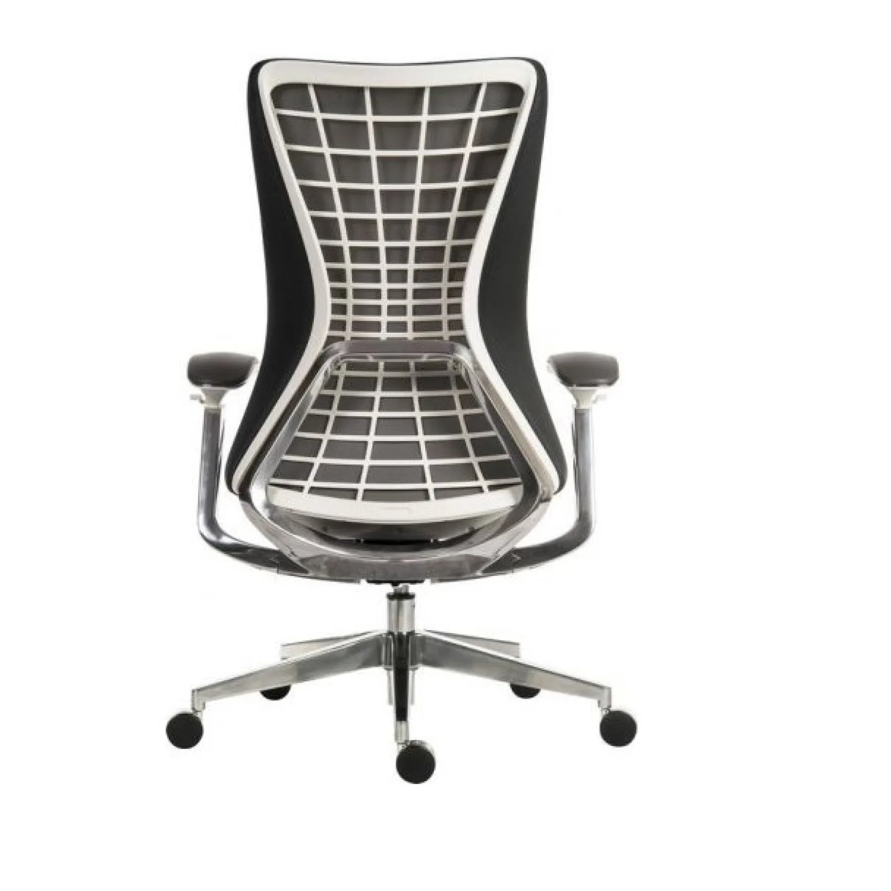 LOF Direct Teknik Quantum Mesh Back White Frame Chair 6966 WHI Rear