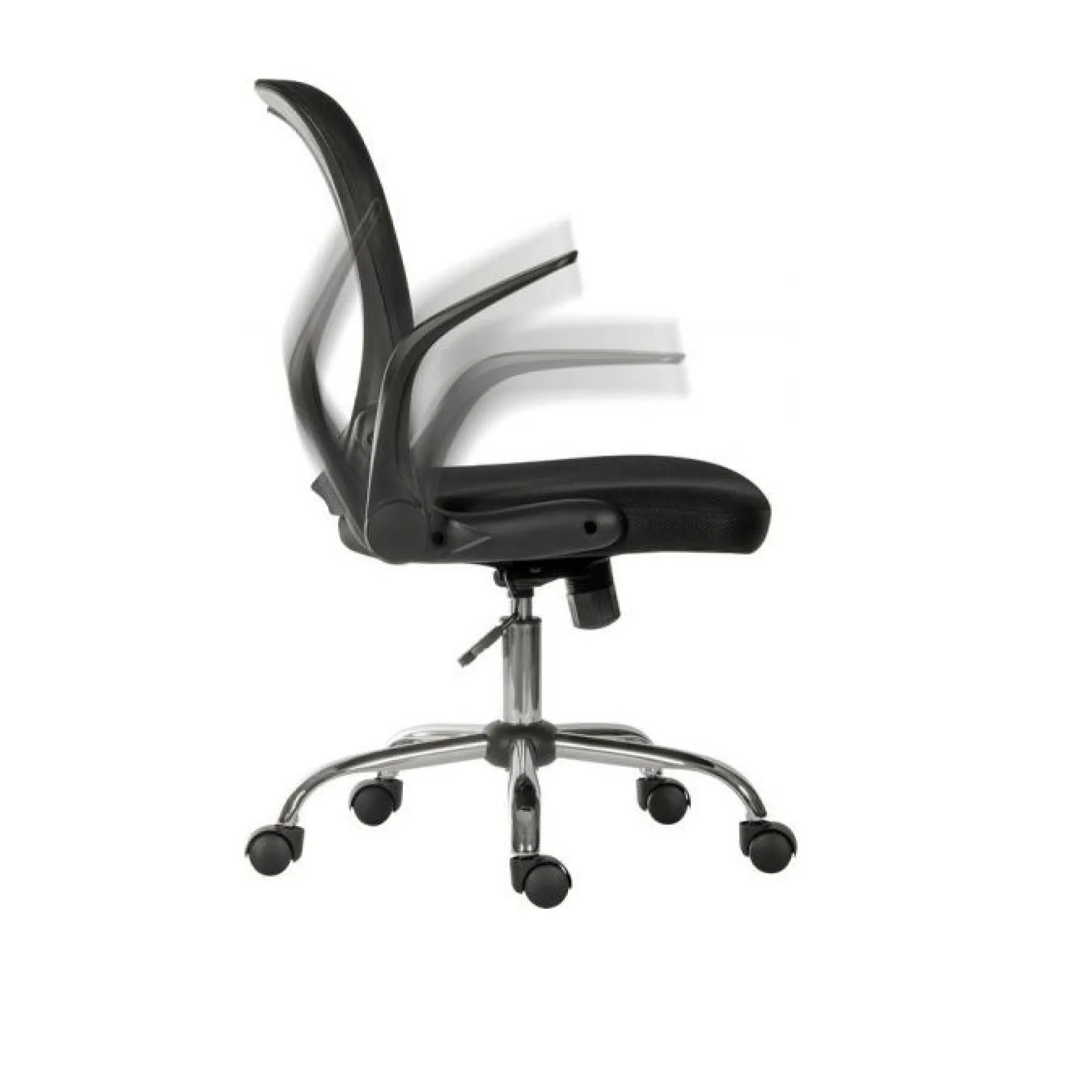 LOF Direct Teknik Flip Mesh Back Chair 6962 side arms flipped 2