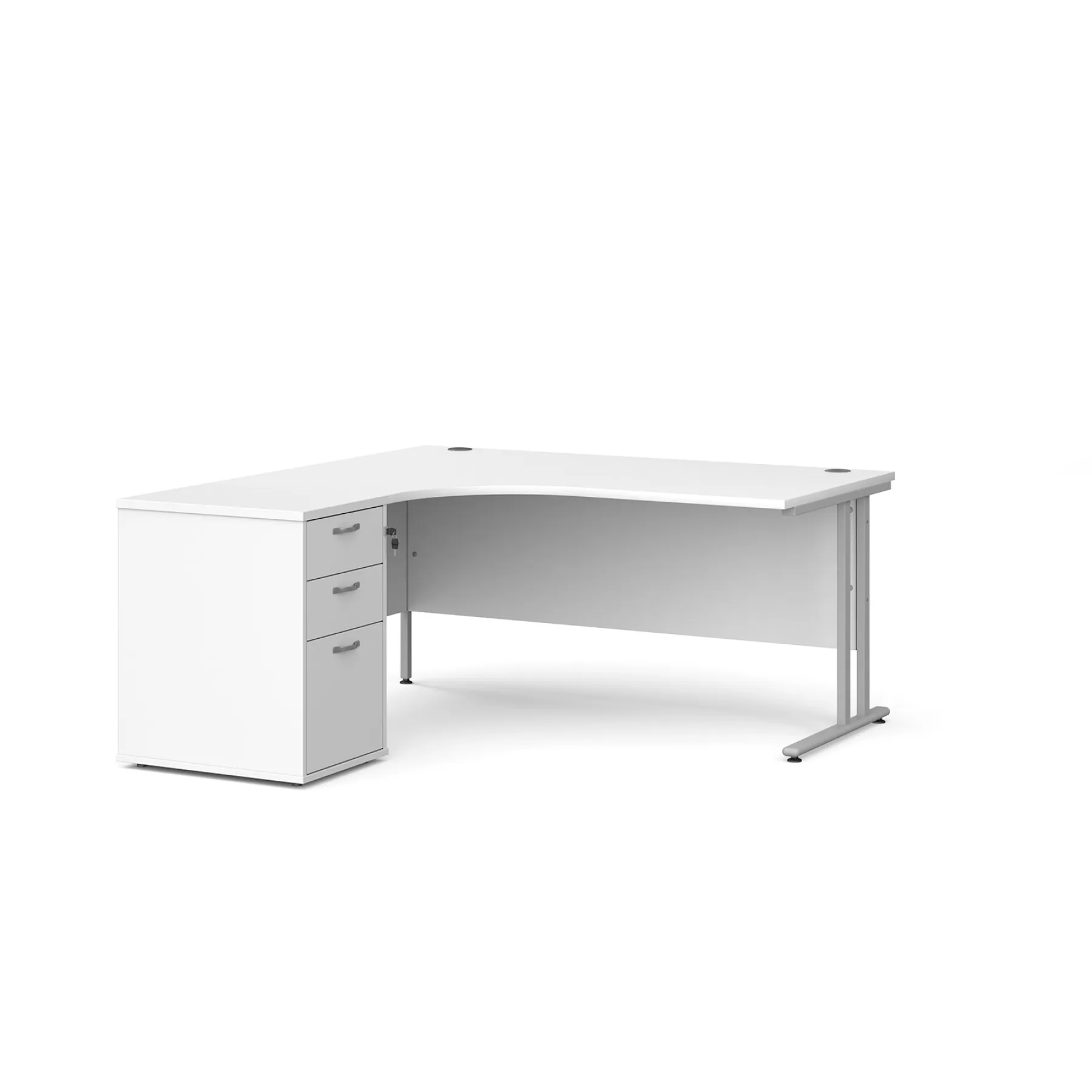 LOF Direct Dams ergonomic desk and drawer unit EBS16 white