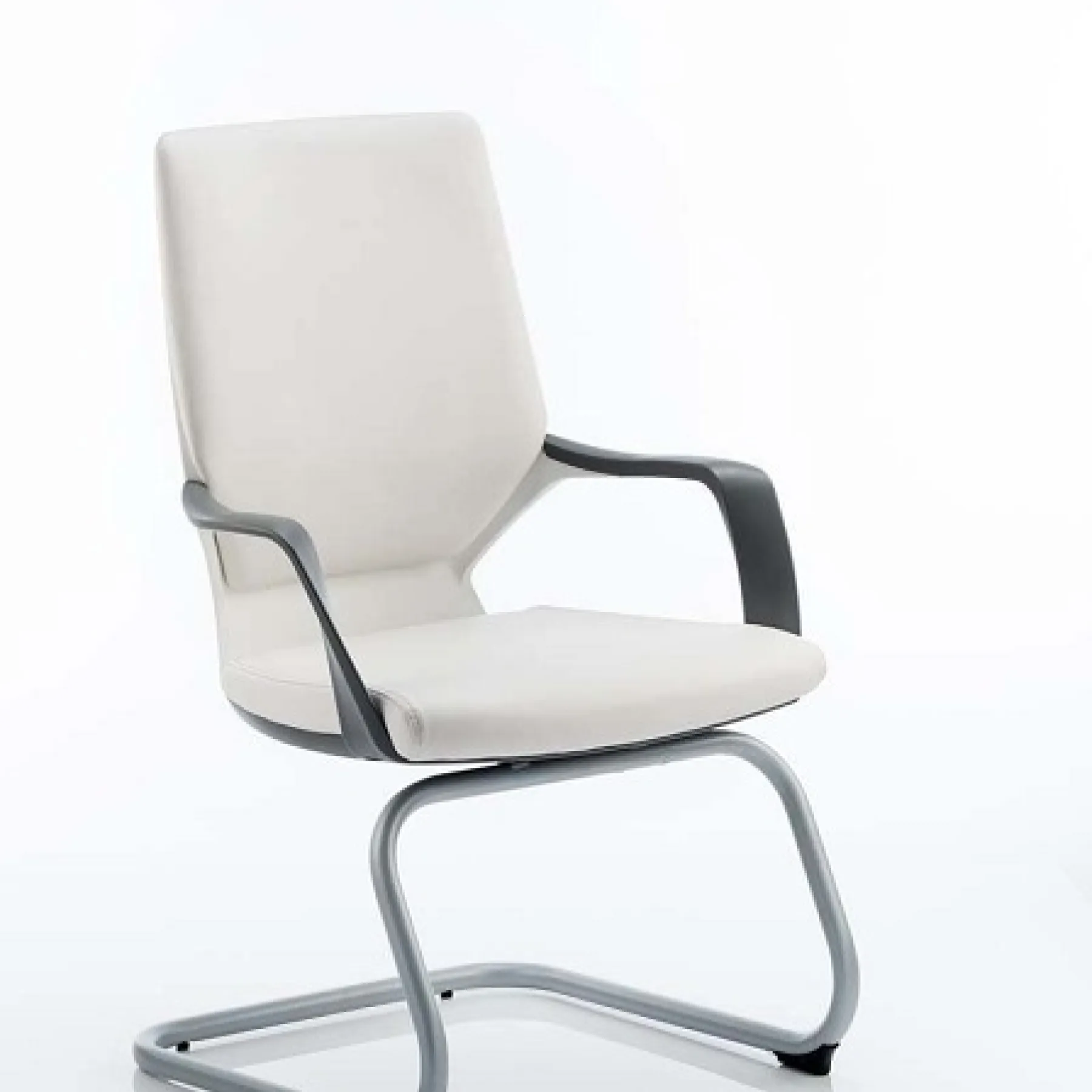 Lof Direct Dynamic Xenon Meeting Chair Ivory Leather