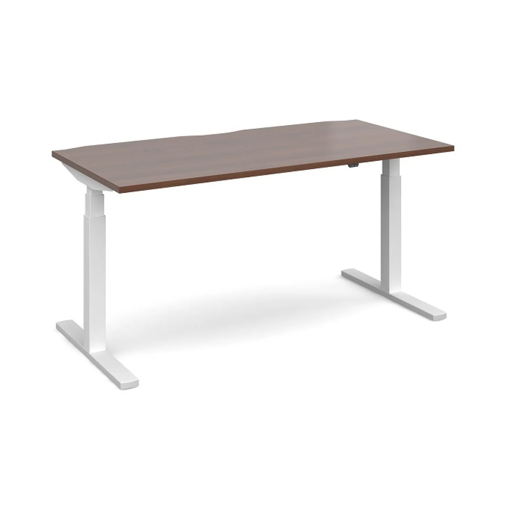 LOF Direct Dams Elev8 Sit Stand Desk EVT 1600 walnut desktop white frame