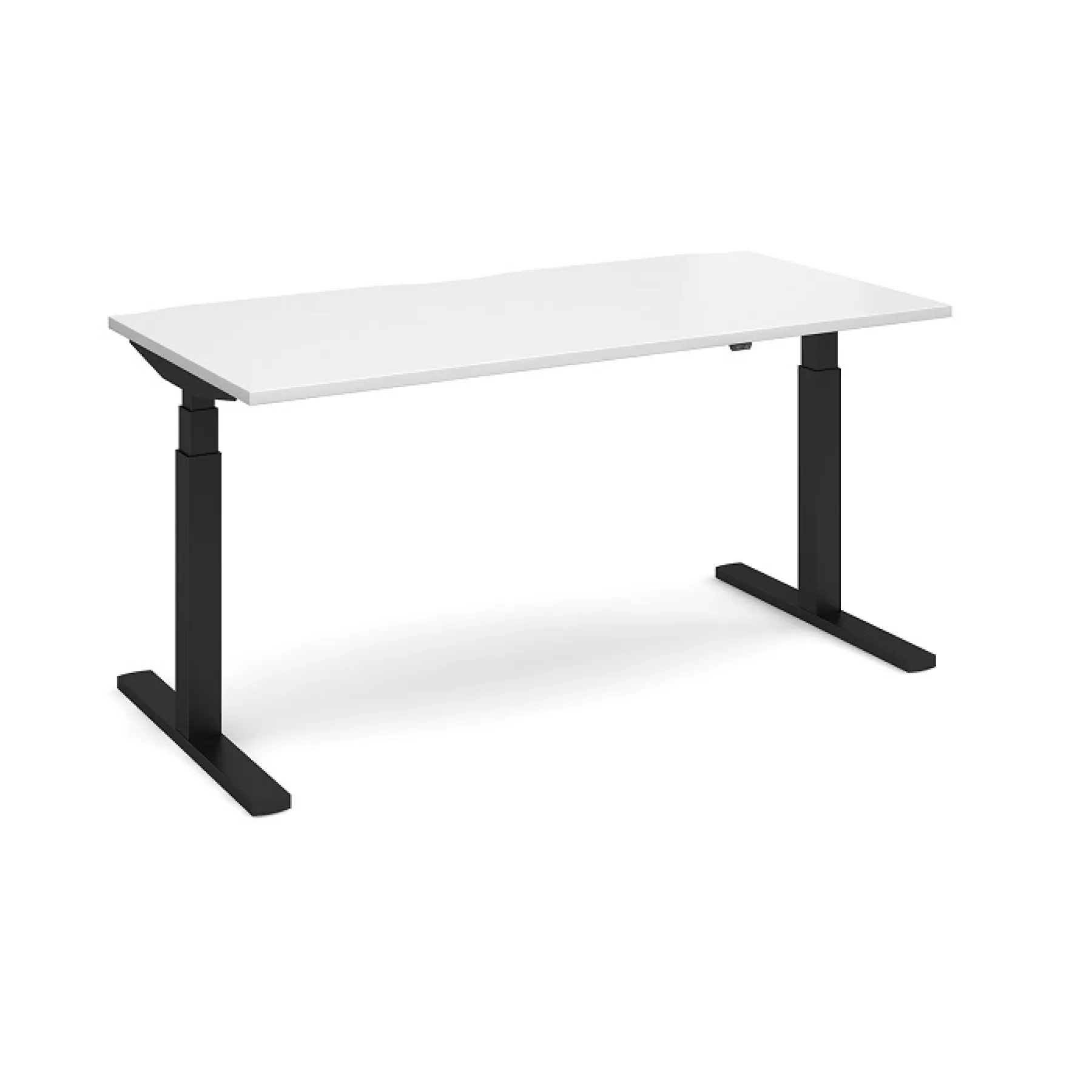 LOF Direct Dams Elev8 Sit Stand Desk EVT 1600 white desktop black frame