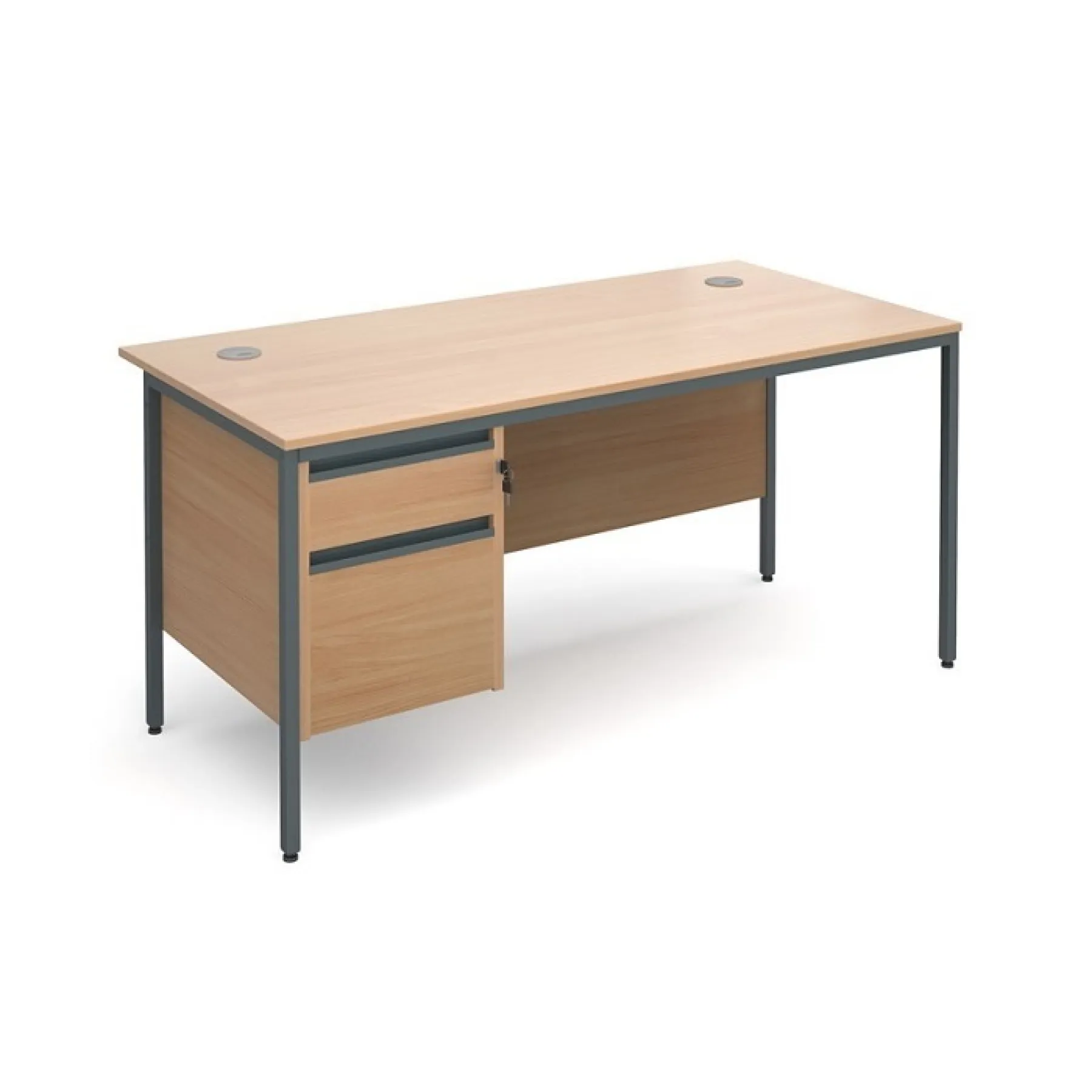 LOF Direct Dams Maestro H Frame H6 P2 Straight Office Desk Beech