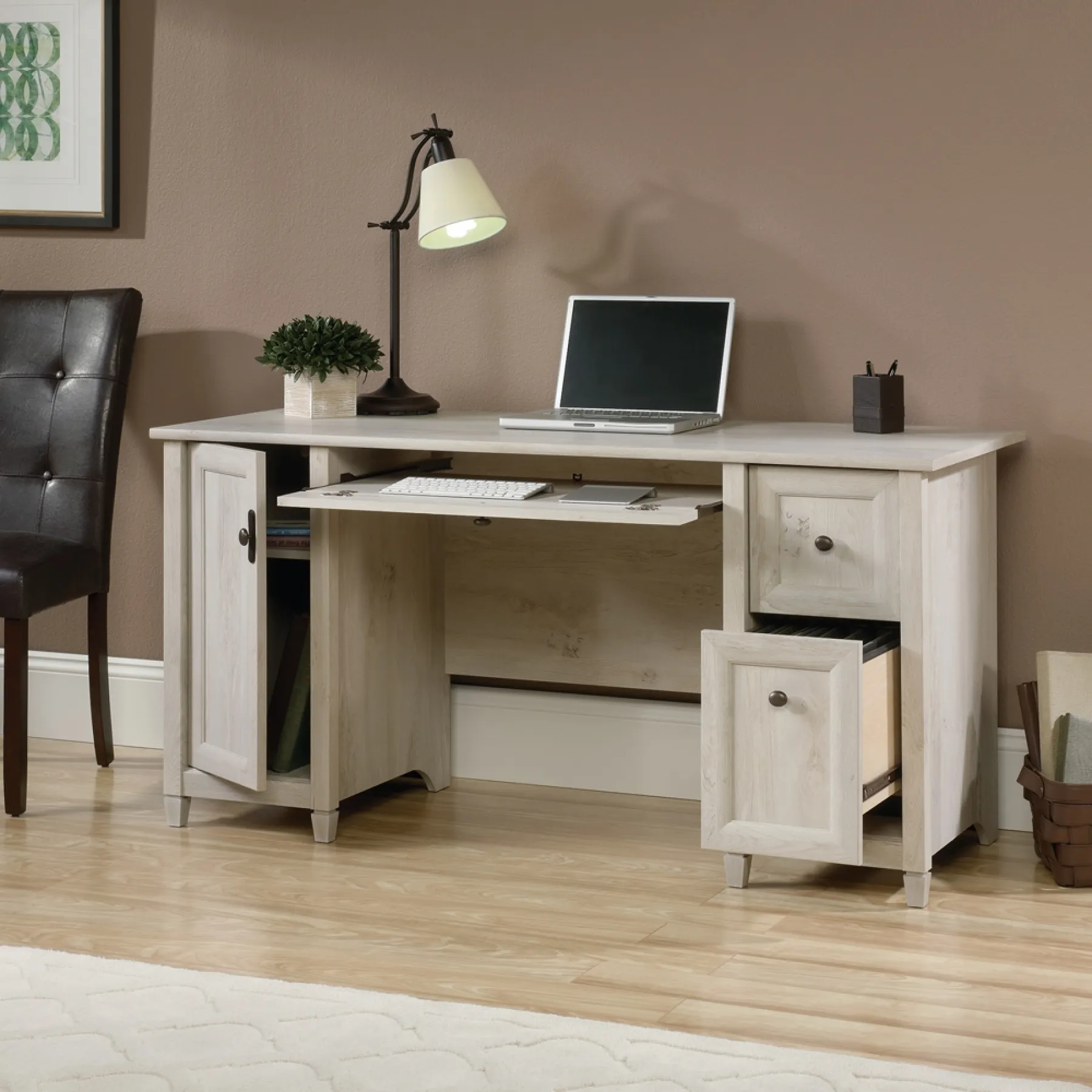 Lof Direct Chalked Wood Computer Desk opening 5418793