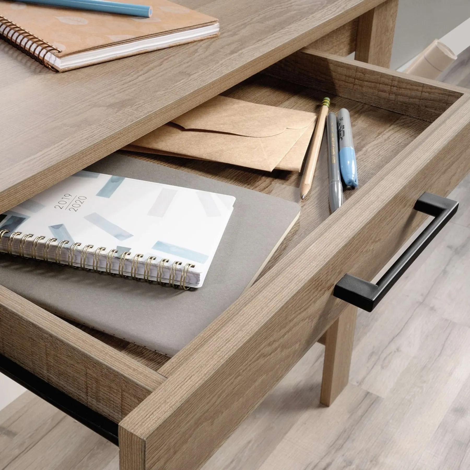 LOF Direct Teknik trestle desk summer oak 5424259 3