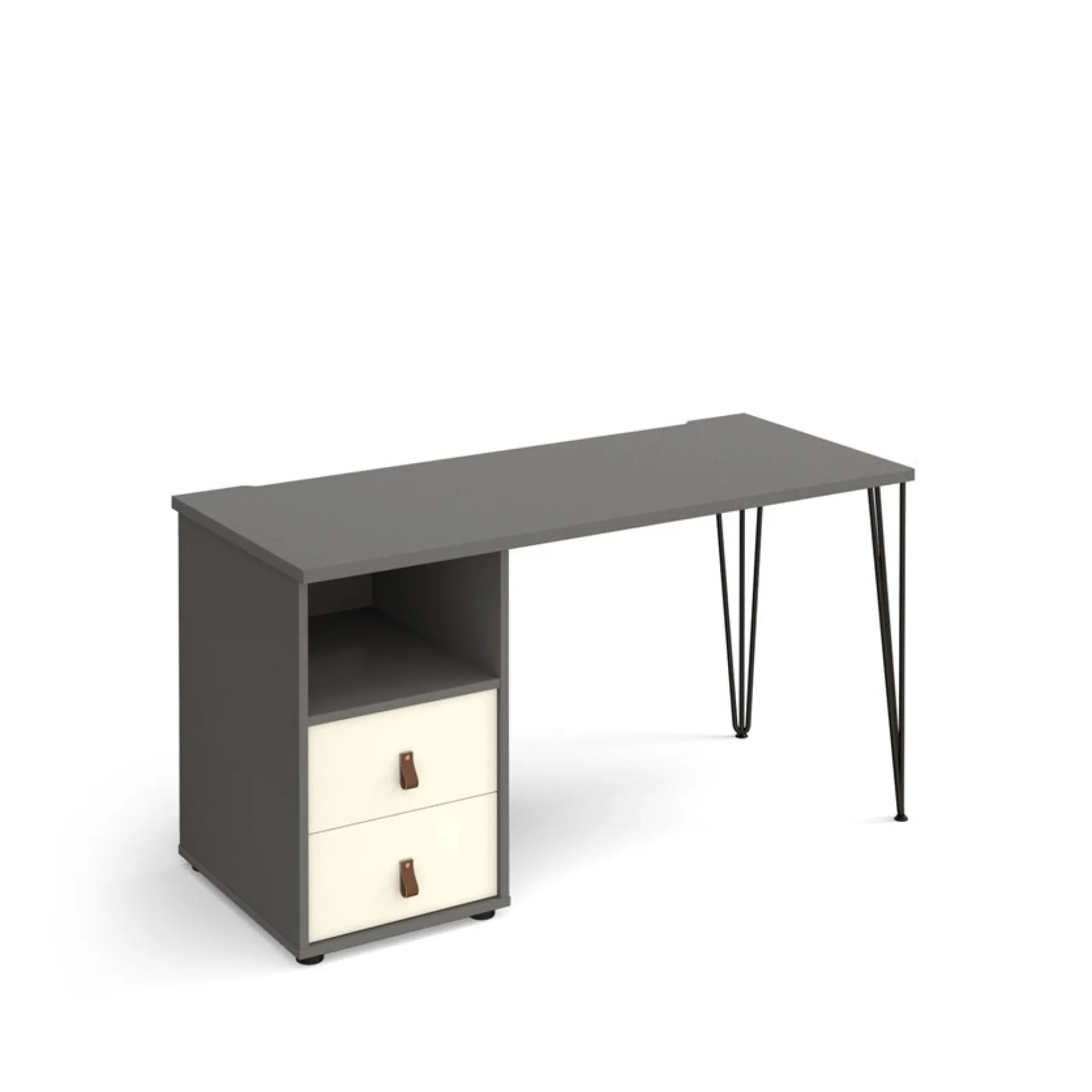 LOF Direct Dams Tikal Hairpin Home Office Desk with drawers Grey White TK614 P D