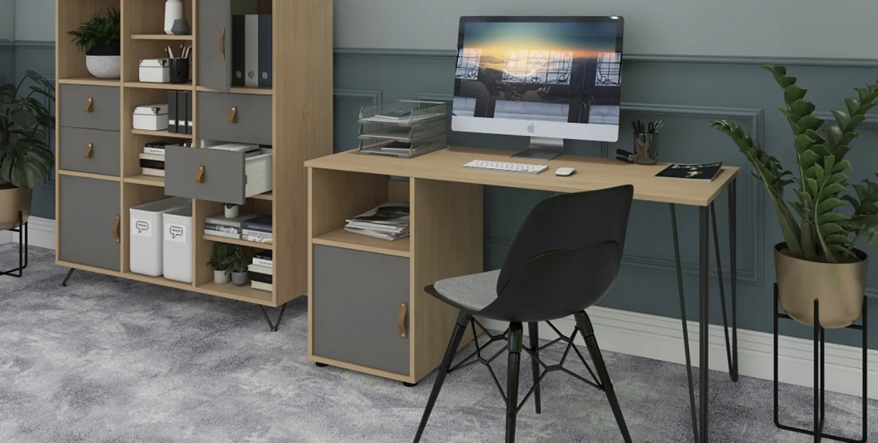 LOF Direct Tikal Home Office Desk Haipin Legs