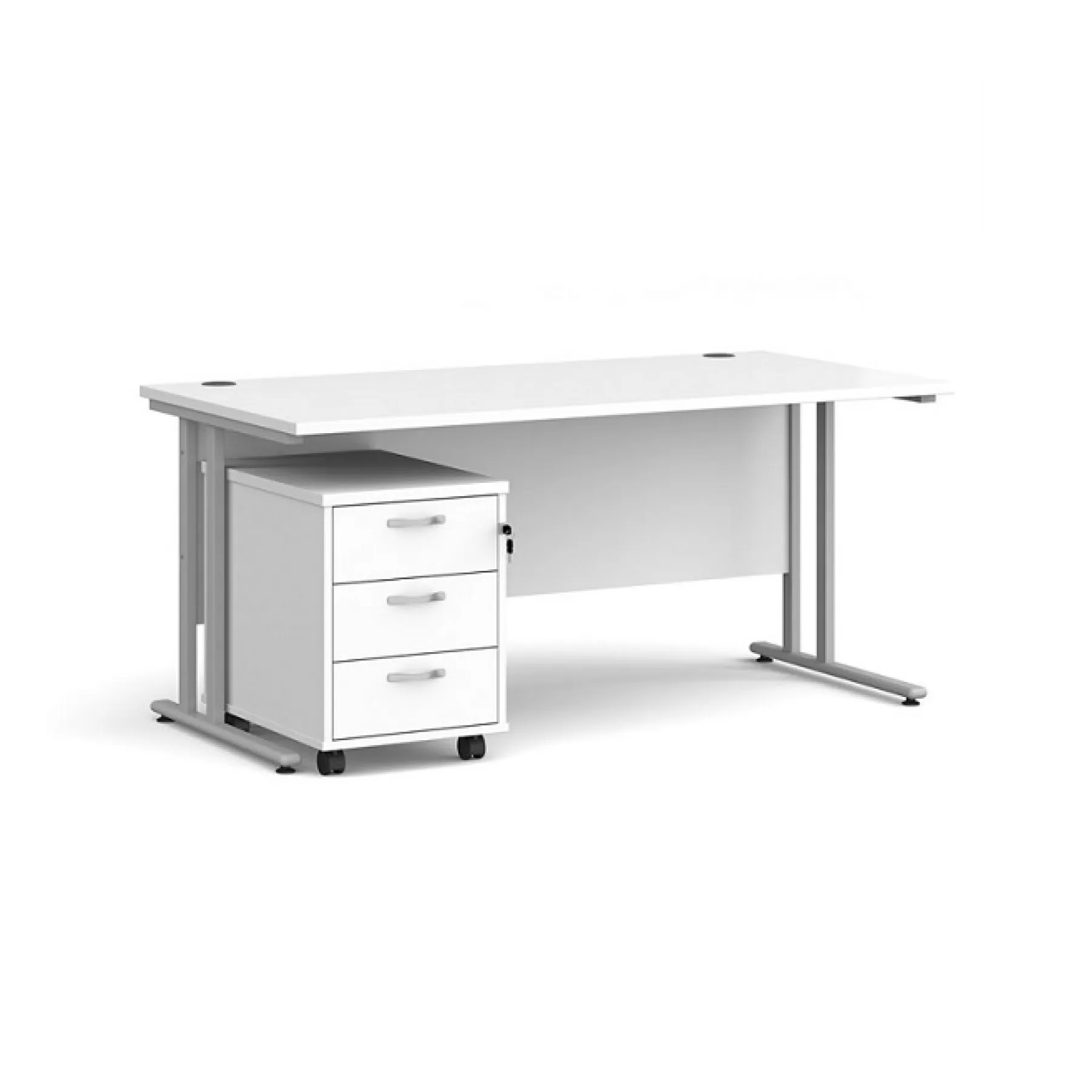 LOF Direct Dams Rectangular desk and pedestal bundle sbs316 white desk