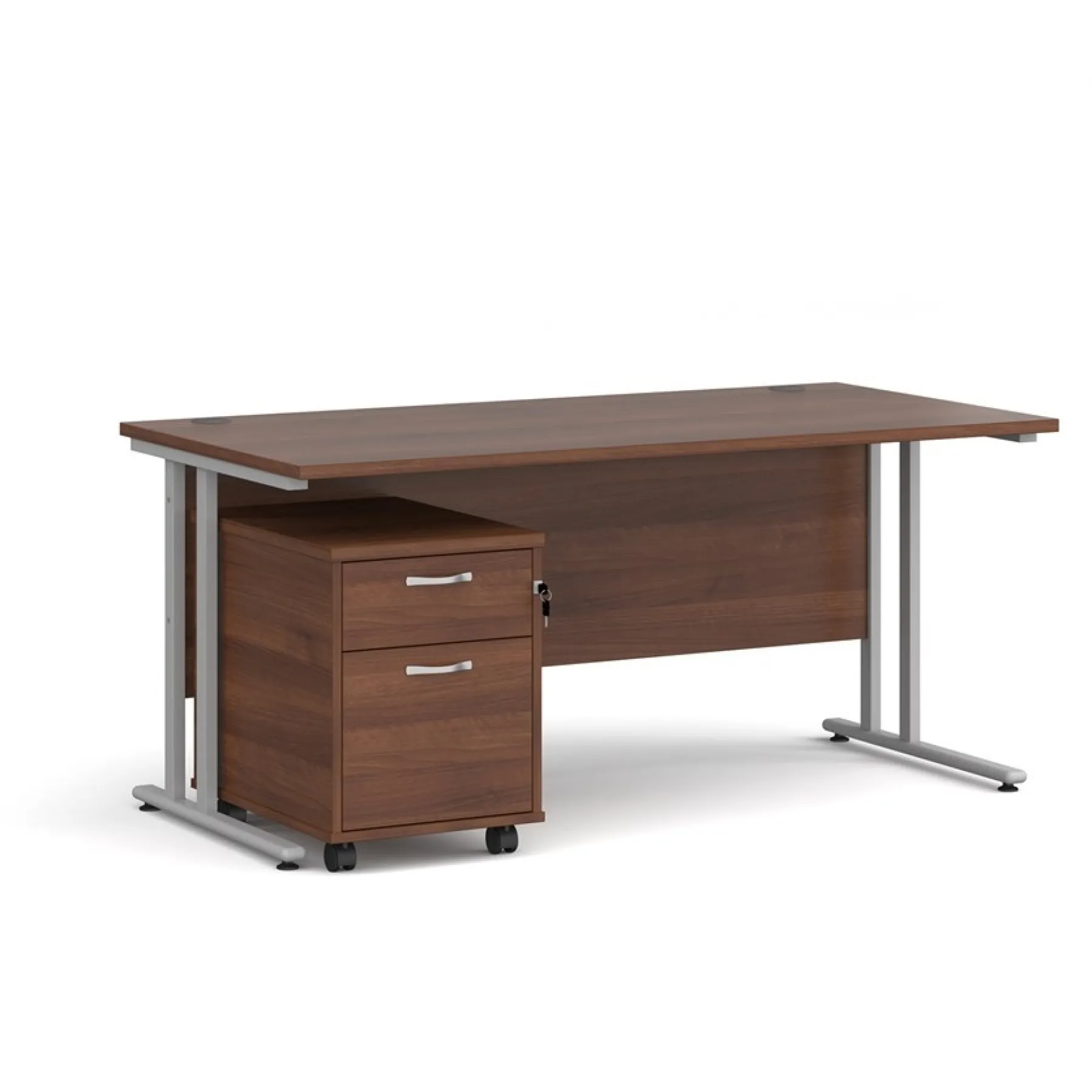 LOF Direct Dams Rectangular desk and pedestal bundle sbs216 walnut desk