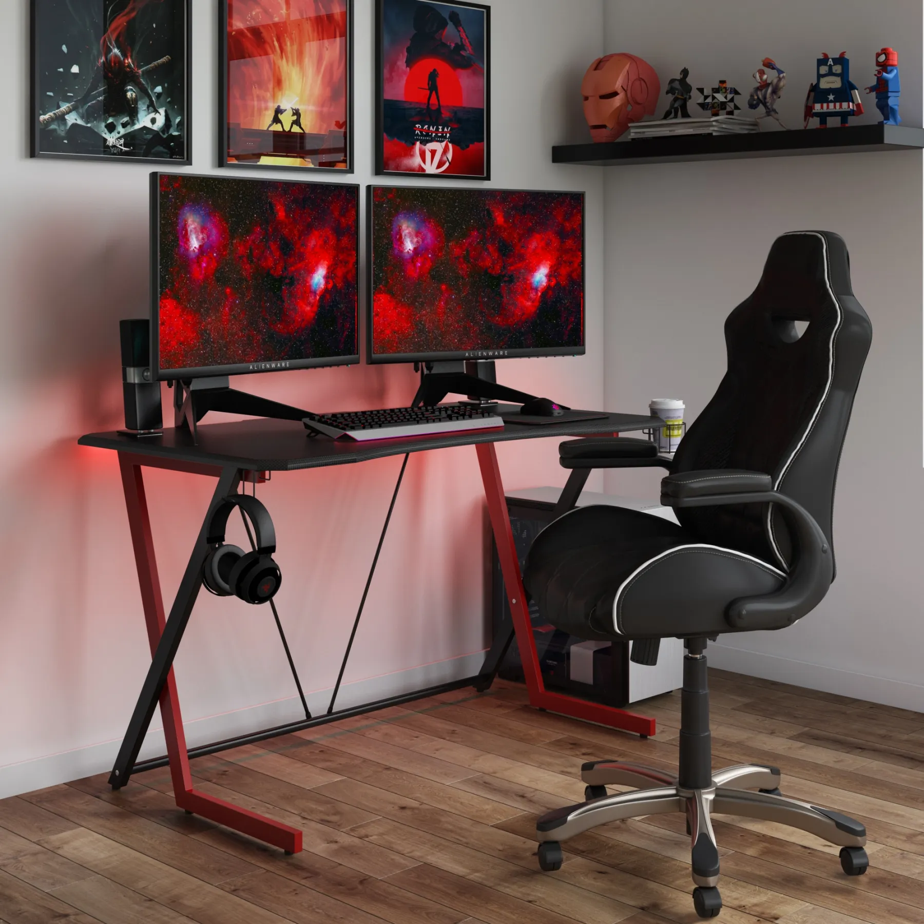 LOF Phantom Gaming Desk Lifestyle alphason